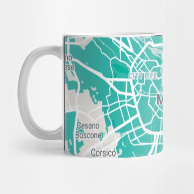 Milan light blue map by Mapmania